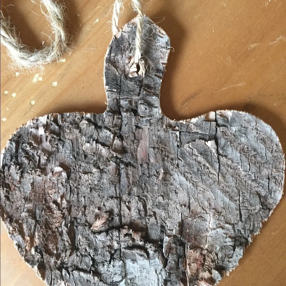 Birch bark rustic fall pumpkin ornament garland